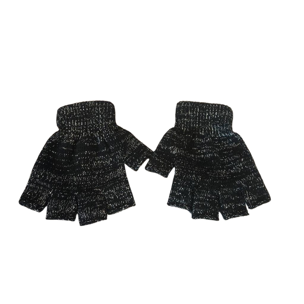 Black and‎ White Fingerless Gloves